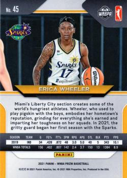 2021 Panini Prizm WNBA - Prizms Ice #45 Erica Wheeler Back