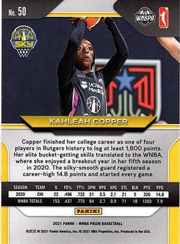 2021 Panini Prizm WNBA - Prizms Ice #50 Kahleah Copper Back