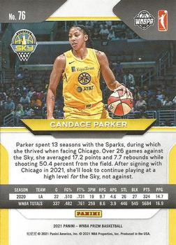 2021 Panini Prizm WNBA - Prizms Ice #76 Candace Parker Back