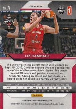 2021 Panini Prizm WNBA - Prizms Ice #77 Liz Cambage Back