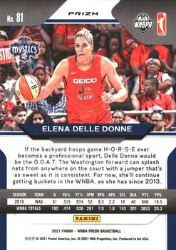 2021 Panini Prizm WNBA - Prizms Ice #81 Elena Delle Donne Back