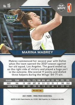 2021 Panini Prizm WNBA - Prizms Ruby Wave #15 Marina Mabrey Back