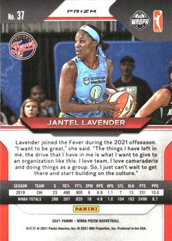 2021 Panini Prizm WNBA - Prizms Ruby Wave #37 Jantel Lavender Back