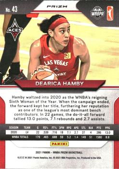 2021 Panini Prizm WNBA - Prizms Ruby Wave #43 Dearica Hamby Back