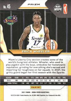 2021 Panini Prizm WNBA - Prizms Ruby Wave #45 Erica Wheeler Back