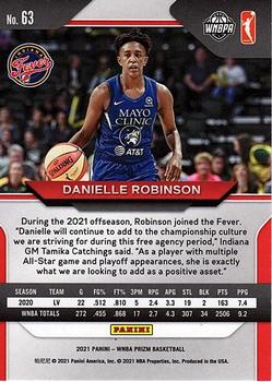 2021 Panini Prizm WNBA - Prizms Ruby Wave #63 Danielle Robinson Back