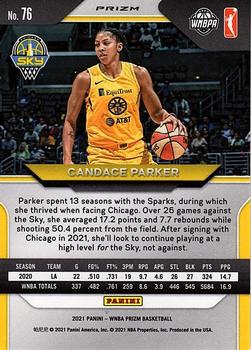 2021 Panini Prizm WNBA - Prizms Ruby Wave #76 Candace Parker Back