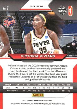 2021 Panini Prizm WNBA - Prizms Silver #7 Victoria Vivians Back