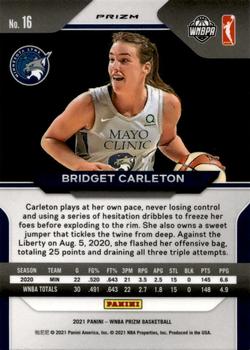 2021 Panini Prizm WNBA - Prizms Silver #16 Bridget Carleton Back
