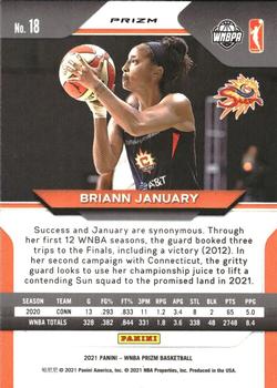 2021 Panini Prizm WNBA - Prizms Silver #18 Briann January Back