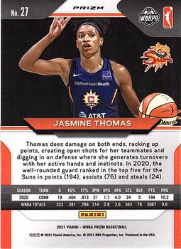 2021 Panini Prizm WNBA - Prizms Silver #27 Jasmine Thomas Back