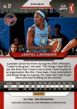 2021 Panini Prizm WNBA - Prizms Silver #37 Jantel Lavender Back