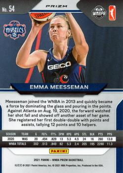 2021 Panini Prizm WNBA - Prizms Silver #54 Emma Meesseman Back