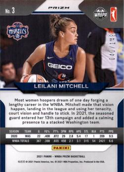 2021 Panini Prizm WNBA - Prizms Blue #3 Leilani Mitchell Back