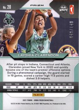 2021 Panini Prizm WNBA - Prizms Blue #20 Layshia Clarendon Back