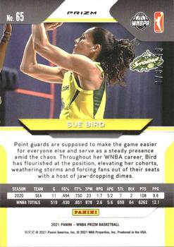 2021 Panini Prizm WNBA - Prizms Blue #65 Sue Bird Back