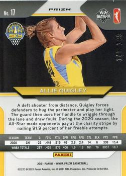 2021 Panini Prizm WNBA - Prizms Red #17 Allie Quigley Back