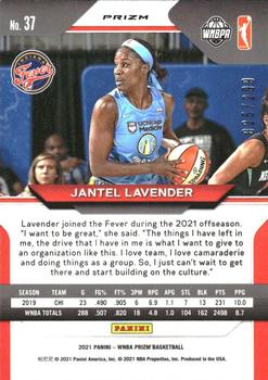 2021 Panini Prizm WNBA - Prizms Red #37 Jantel Lavender Back