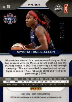 2021 Panini Prizm WNBA - Prizms Red #40 Myisha Hines-Allen Back