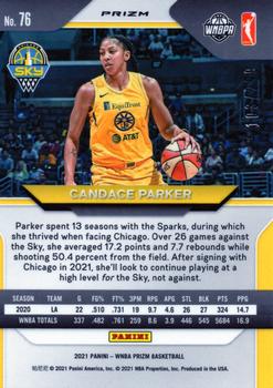 2021 Panini Prizm WNBA - Prizms Red #76 Candace Parker Back