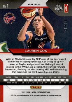 2021 Panini Prizm WNBA - Prizms Purple #1 Lauren Cox Back