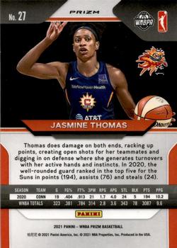 2021 Panini Prizm WNBA - Prizms Purple #27 Jasmine Thomas Back