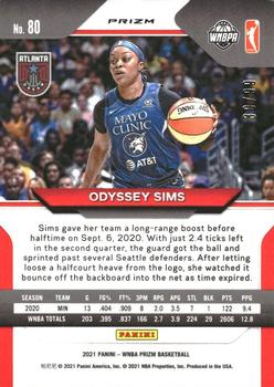 2021 Panini Prizm WNBA - Prizms Purple #80 Odyssey Sims Back