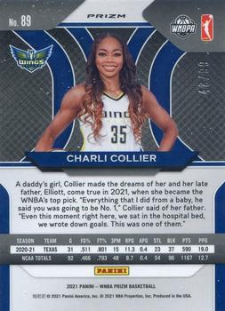 2021 Panini Prizm WNBA - Prizms Purple #89 Charli Collier Back
