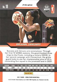 2021 Panini Prizm WNBA - Prizms Orange #18 Briann January Back