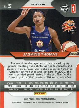 2021 Panini Prizm WNBA - Prizms Orange #27 Jasmine Thomas Back