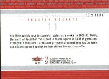 2003-04 Fleer Showcase - Basketball's Best #10 BB Yao Ming Back