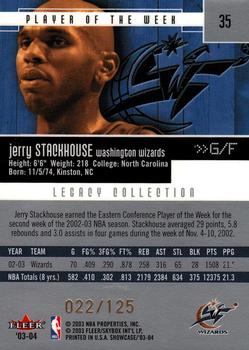 2003-04 Fleer Showcase - Legacy Collection #35 Jerry Stackhouse Back