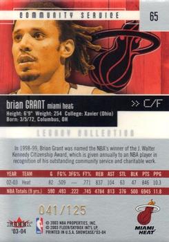 2003-04 Fleer Showcase - Legacy Collection #65 Brian Grant Back