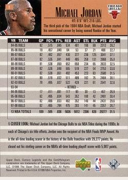 1998-99 Upper Deck Century Legends #1 Michael Jordan Back