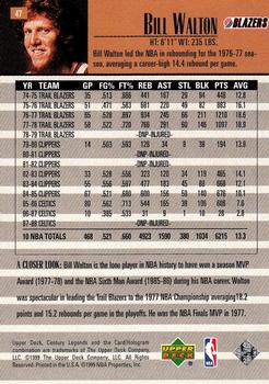 1998-99 Upper Deck Century Legends #47 Bill Walton Back