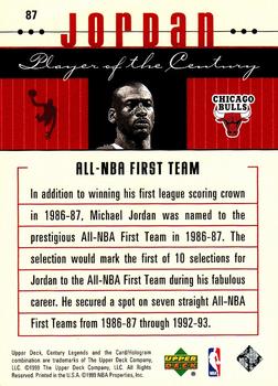 1998-99 Upper Deck Century Legends #87 Michael Jordan Back
