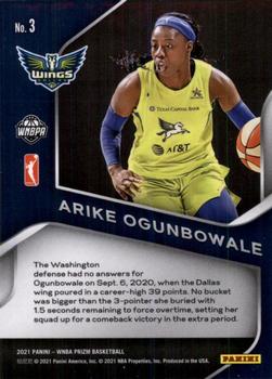 2021 Panini Prizm WNBA - Dominance Prizms Green #3 Arike Ogunbowale Back