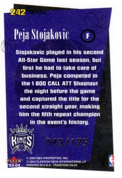 2003-04 Fleer Tradition - Crystal #242 Peja Stojakovic Back