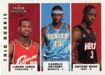 2003-04 Fleer Tradition - Crystal #300 LeBron James / Carmelo Anthony / Dwyane Wade Front