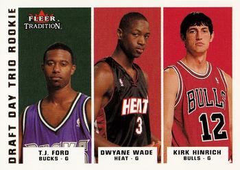 2003-04 Fleer Tradition - Draft Day Rookie #296 T.J. Ford / Dwyane Wade / Kirk Hinrich Front