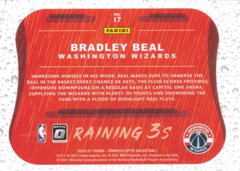 2020-21 Donruss Optic - Raining 3s #17 Bradley Beal Back