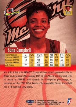 1999 Ultra WNBA #108 Edna Campbell Back