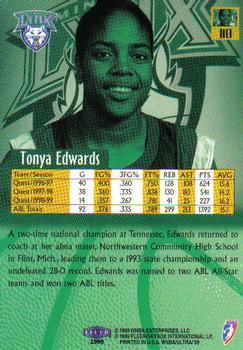 1999 Ultra WNBA #110 Tonya Edwards Back