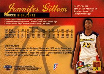 1999 Ultra WNBA #21 Jennifer Gillom Back