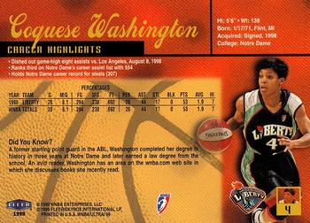 1999 Ultra WNBA #4 Coquese Washington Back