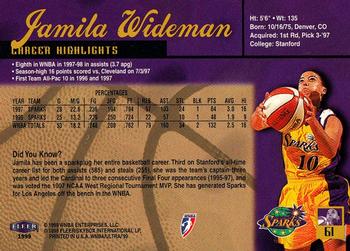 1999 Ultra WNBA #61 Jamila Wideman Back