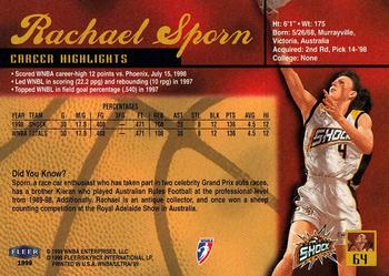 1999 Ultra WNBA #64 Rachael Sporn Back
