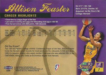 1999 Ultra WNBA #7 Allison Feaster Back