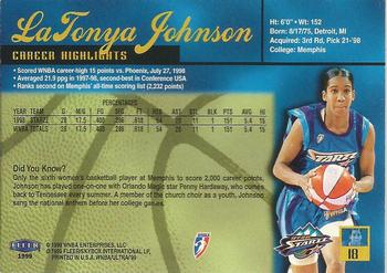 1999 Ultra WNBA #18 LaTonya Johnson Back