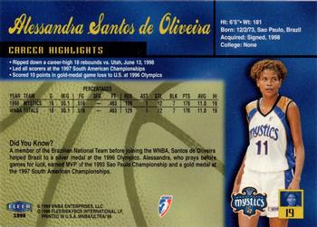 1999 Ultra WNBA #19 Alessandra Santos de Oliveira Back